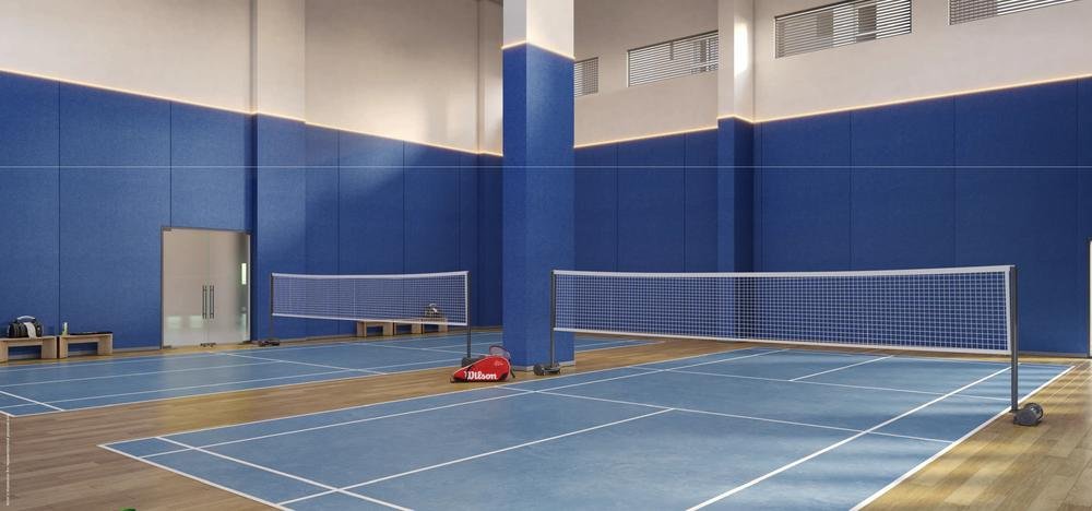 Indoor badminton and pickleball courts